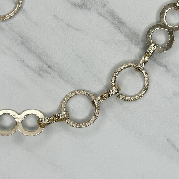 Gold Chain Link Belt XS/S โจ Lightweight Textured Metal Adjustable ๐ - Picture 5 of 12